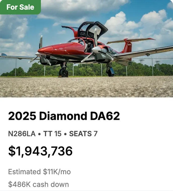 2025 Diamond DA62 N286LA