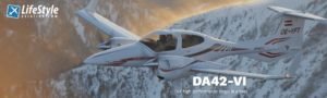 Diamond DA42-vi flying